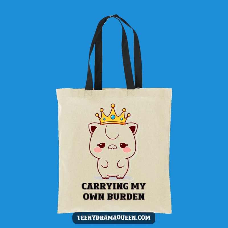 Funny Unimpressed Kawaii Tote Bag: Royal Attitude for Everyday Errands
