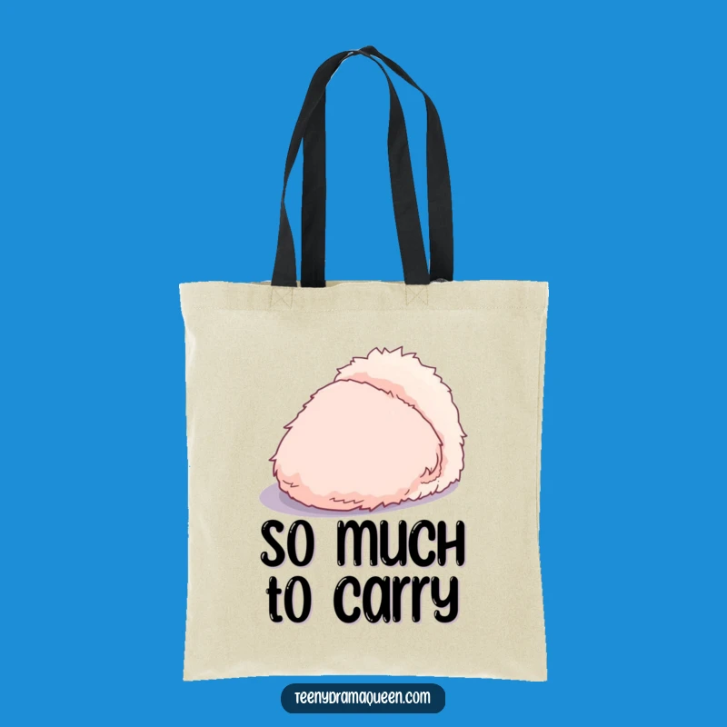 Funny Dramatic Slipper Tote Bag - Fluffy Character, Exaggerated Shadow, Perfect Gift