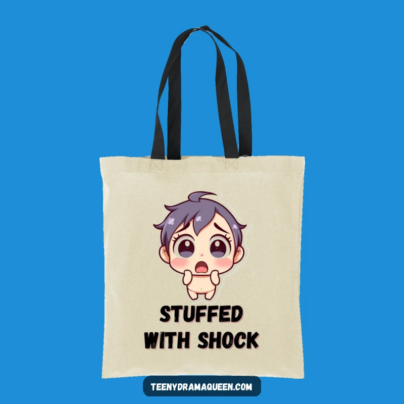 Funny Shocked Tote Bag: Wide-Eyed Design, Perfect Humorous Carry-All